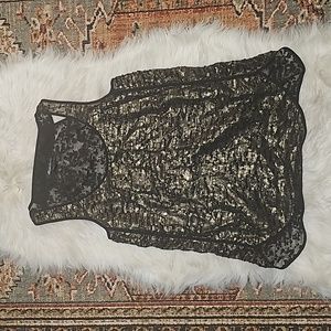 Kenneth Cole Dressy Camosole See Thru Gold Texture Size Medium